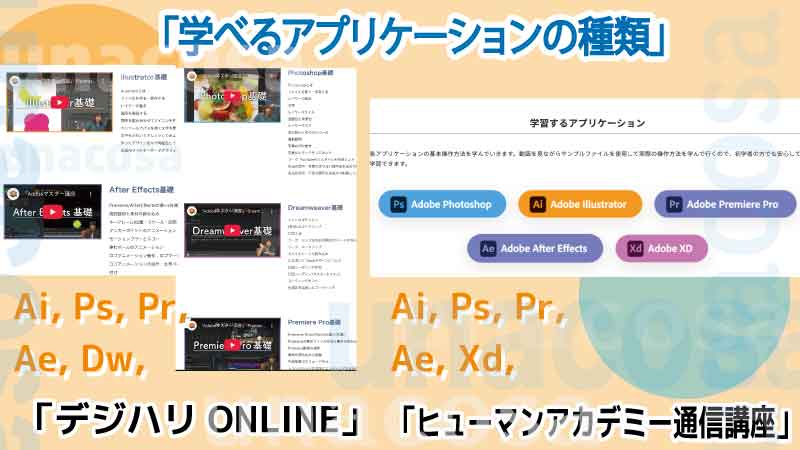 学べるアプリケーションの種類イメージ画像
