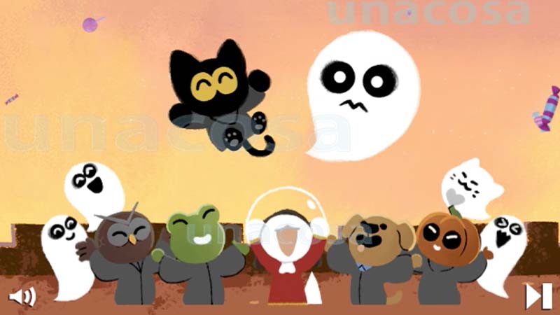 Googleハロウインゲームめでたしめでたし画面