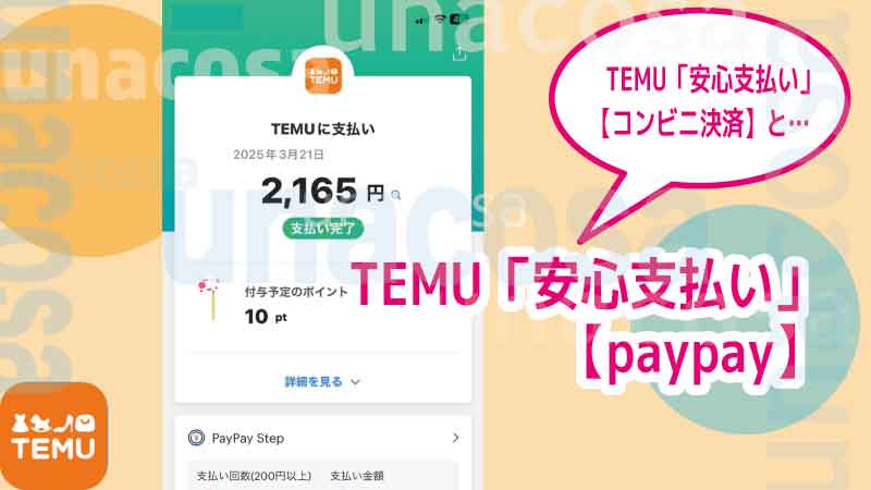 TEMU安心支払いpaypay画像