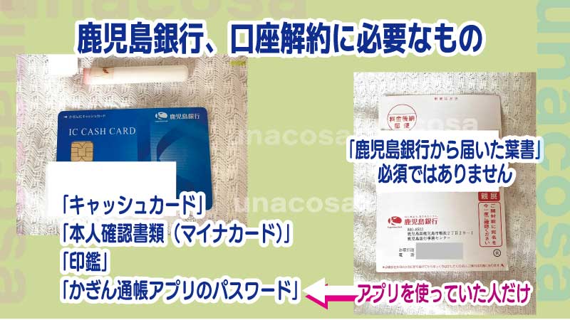 鹿児島銀行口座解約で必要なもの