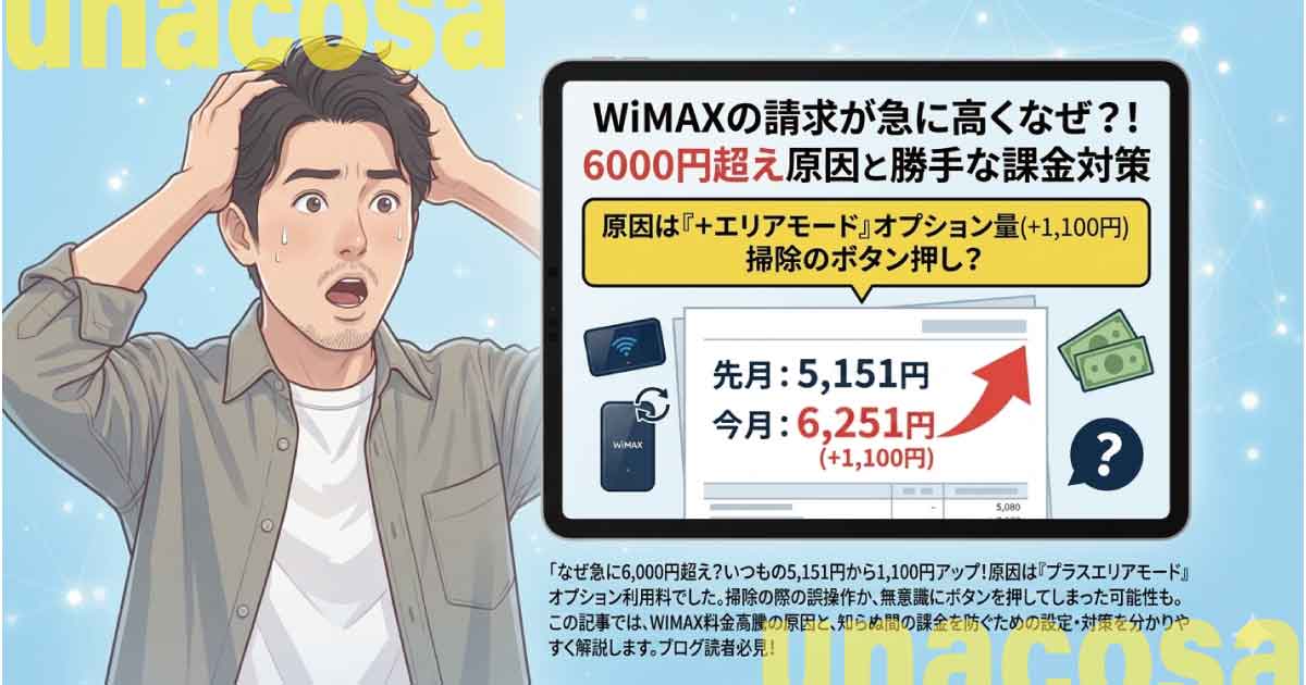 WiMAXの請求が急に高くなった原因とプラスエリアモードの対策