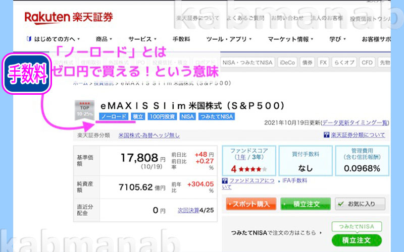 ノーロード手数料0円で買えるファンド