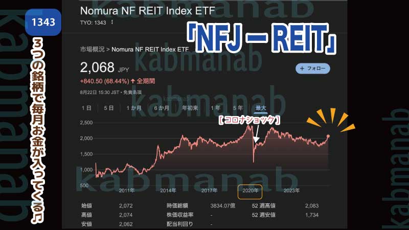 NFJーREIT基準価額の動き2008年9月〜2025年8月